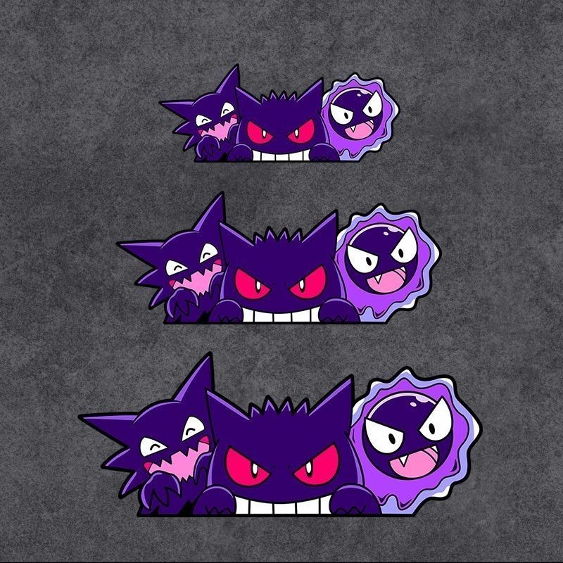 Anime Cosplay Pokemon - Stiker Mobil Anime Pokemon Gengar yang