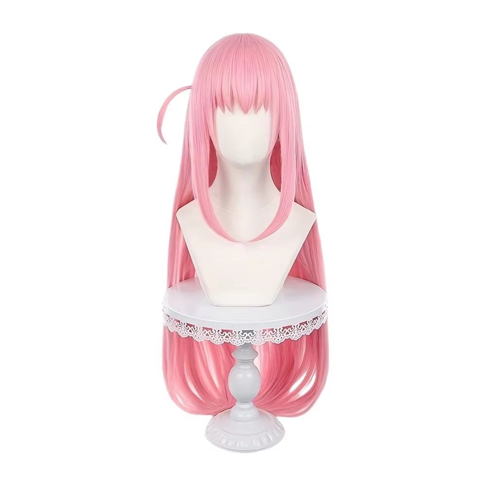 Anime Cosplay Girl Easy - Wig merah muda lurus panjang dengan