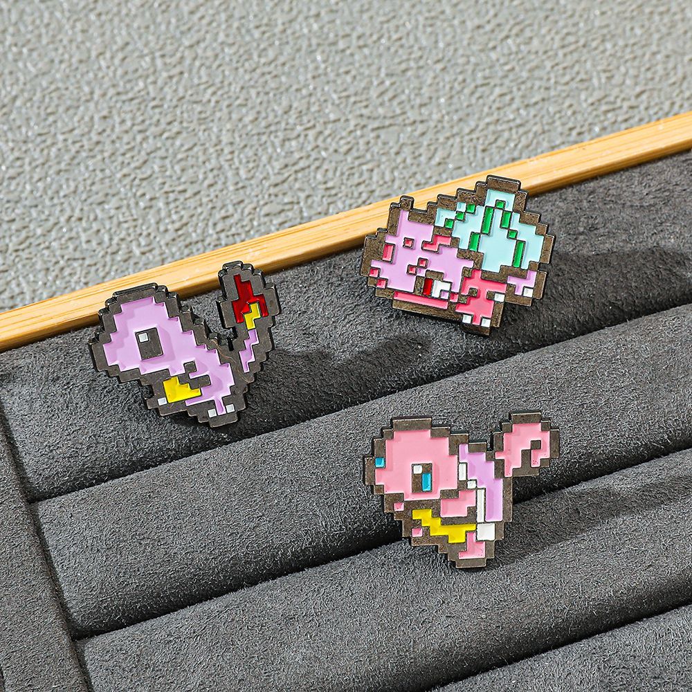 Anime Cosplay Pokemon - Pin Enamel Logam Pokemon Mosaik Piksel,