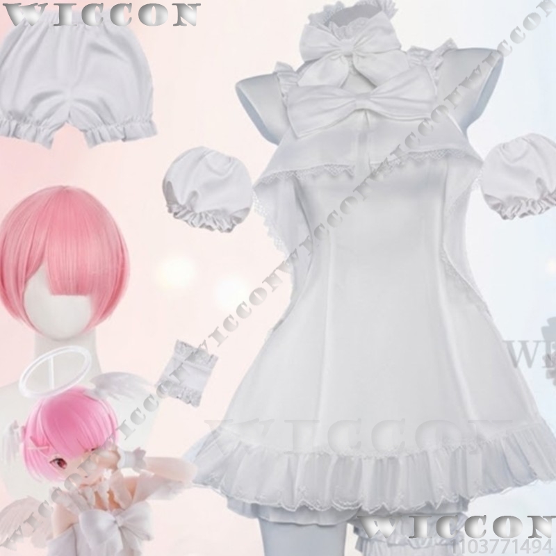 Re Zero Rem Wig - Ram Rem Sweet Angel Pure White