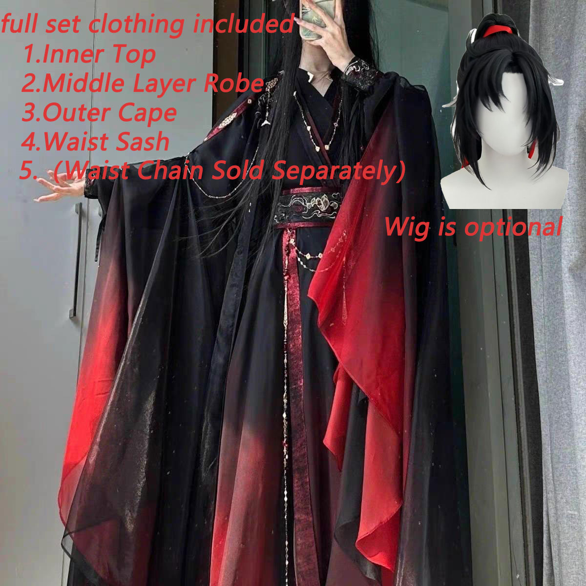 Setelan Jubah Xianxia Cina Kun - Anime Cosplay Clothes ulasan dan harga