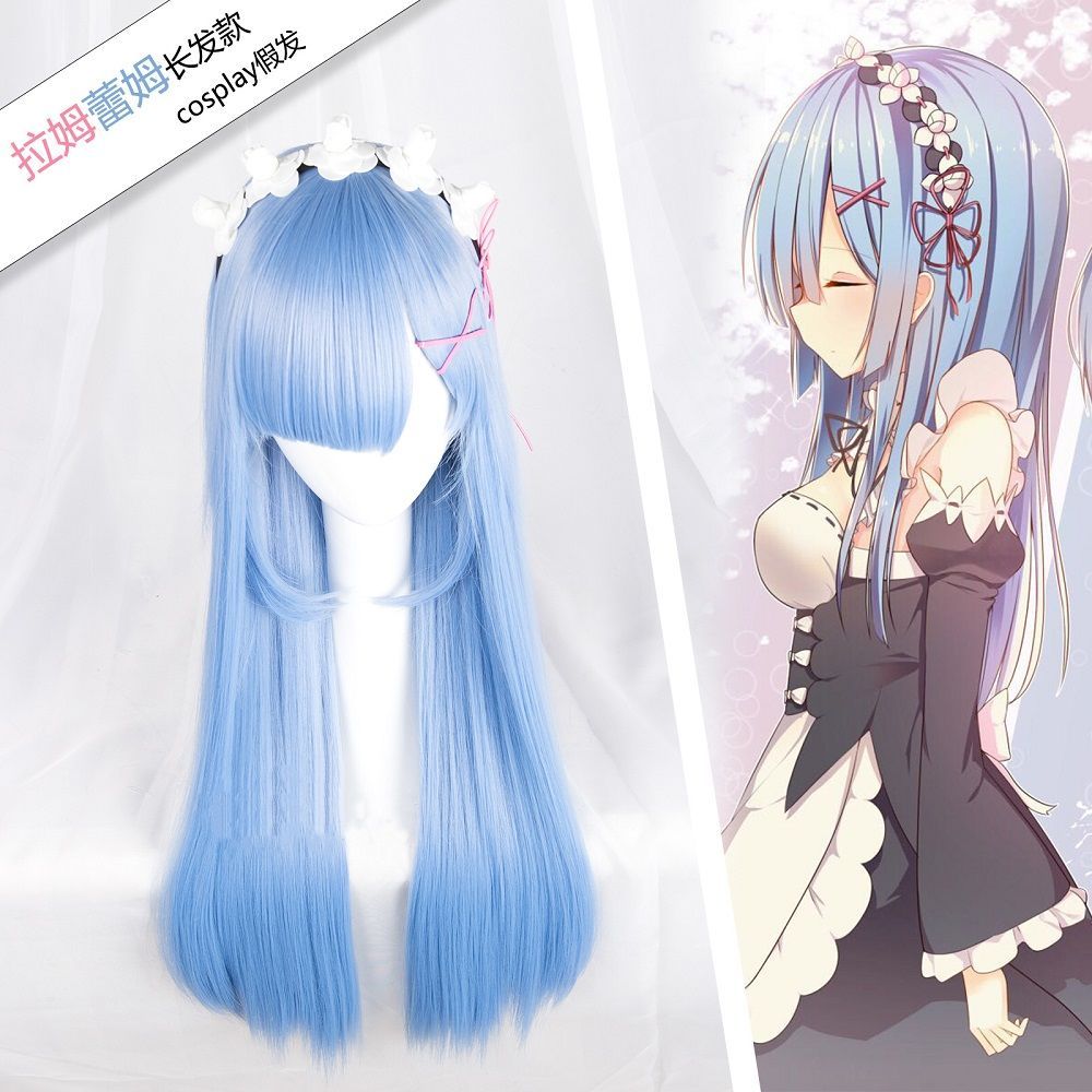 Wig Cosplay Re Zero Ram & Rem  - Re Zero Rem Wig ulasan dan harga