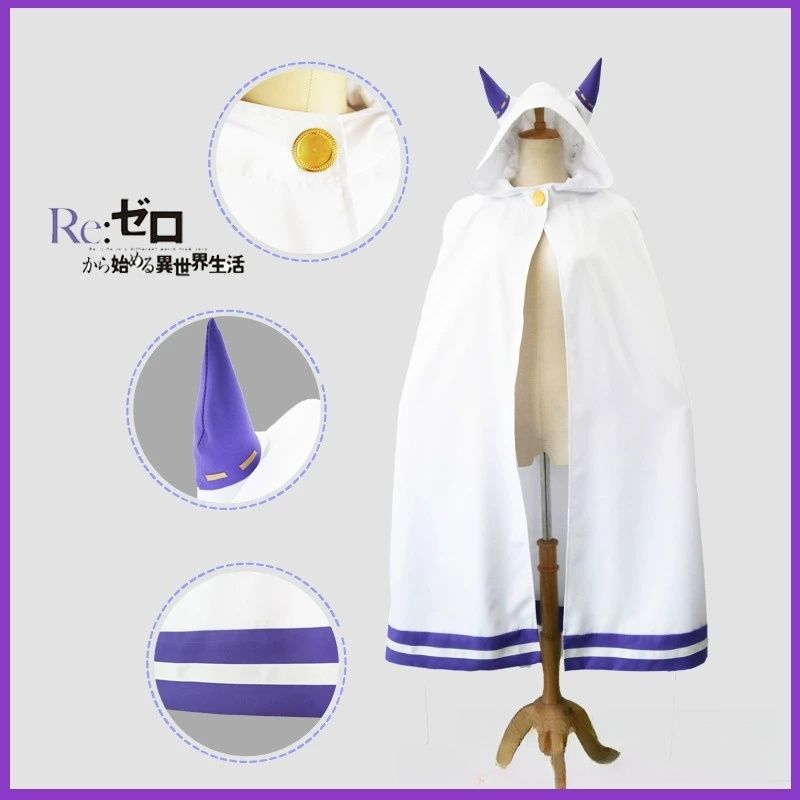 Kostum Cosplay Emilia Re:Zero  - Re Zero Rem Wig ulasan dan harga