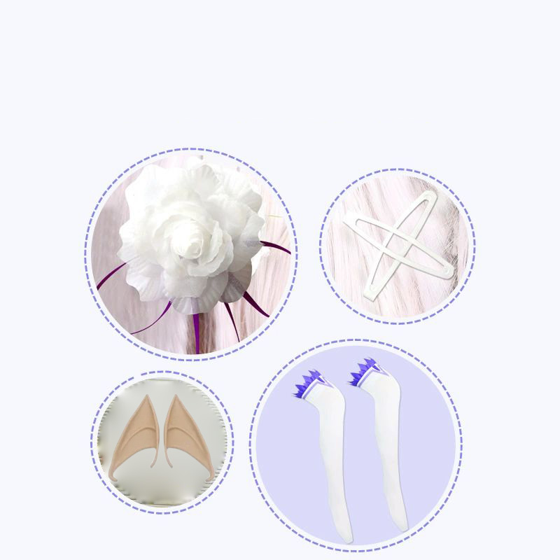 Kostum Cosplay Emilia Re:Zero  - Re Zero Rem Wig ulasan dan harga