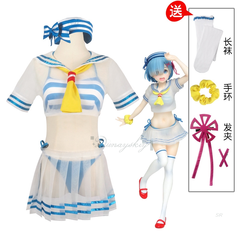Kostum Cosplay Rem Re:Life In  - Re Zero Rem Wig ulasan dan harga