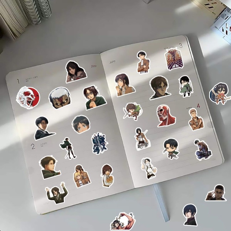 60 Buah Stiker Anime Attack On - Anime Cosplay Cute ulasan dan harga