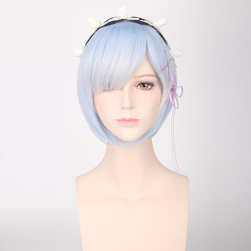 Wig Cosplay Ram Rem dari Start - Re Zero Rem Wig ulasan dan harga