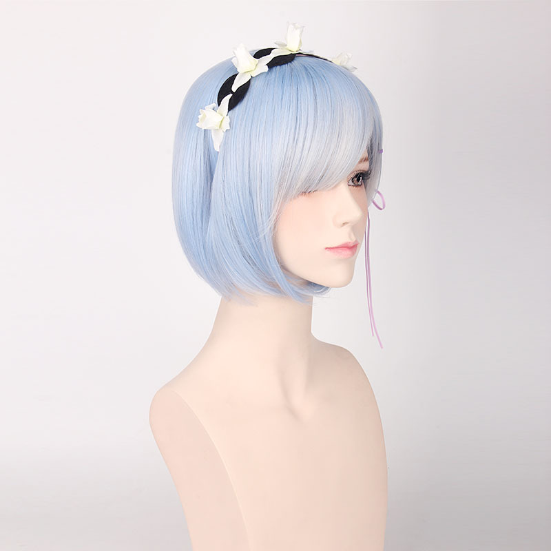 Wig Cosplay Ram Rem dari Start - Re Zero Rem Wig ulasan dan harga