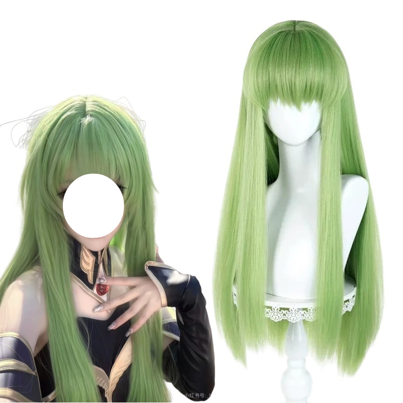 Wig Hijau Cosplay Anime CC, Wi - Anime Cosplay Long Hair ulasan dan harga